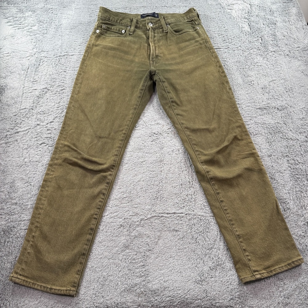 Abercrombie & Fitch 90s Straight Vintage Stretch Jeans Olive Green 30x30 Mens